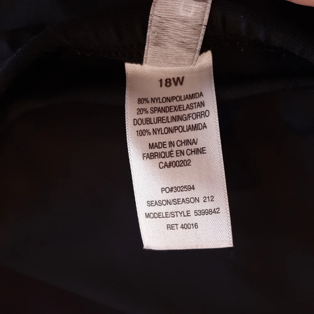 LIZ CLAIBORNE Swim Skirt Solid Black Plus Size w Tummy Control Panel